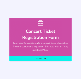 Concert Ticket Registration Form Template