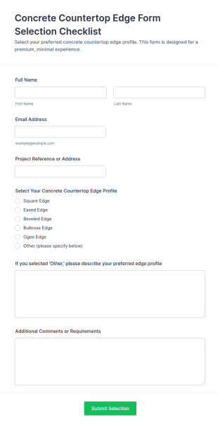 Concrete Countertop Edge Form Selection Checklist