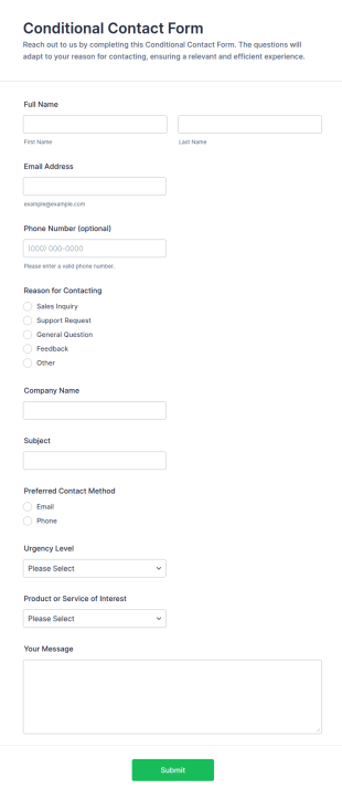 Conditional Contact Form Template