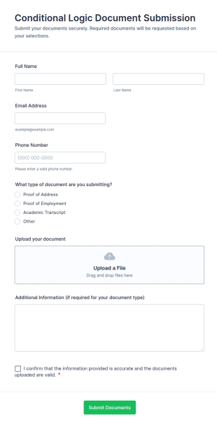 Conditional Logic Document Submission Form Template