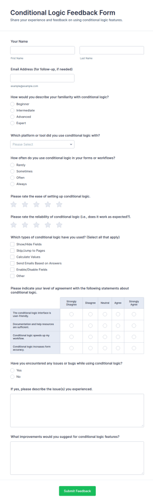 Conditional Logic Feedback Form Template
