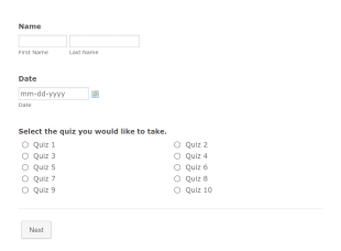 Conditional Logic Quiz Form Template