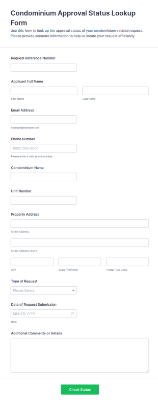 Condominium Approval Status Lookup Form Template