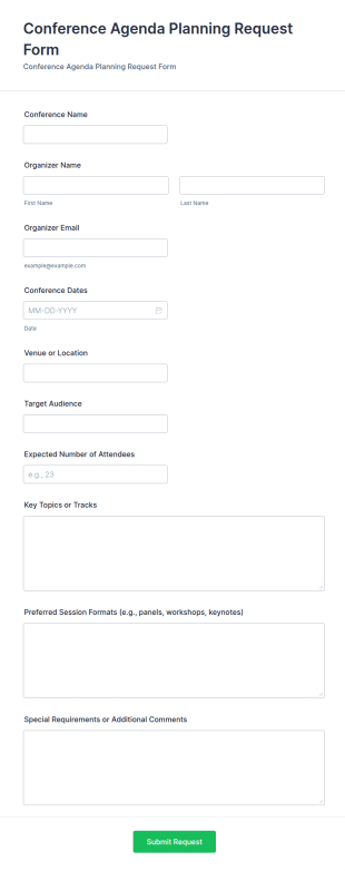 Conference Agenda Planning Request Form Template