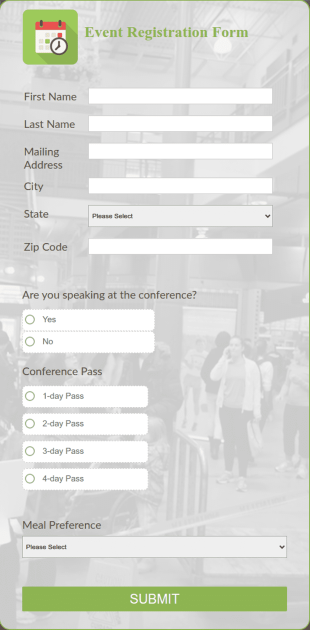 Conference Enrollment Form Template