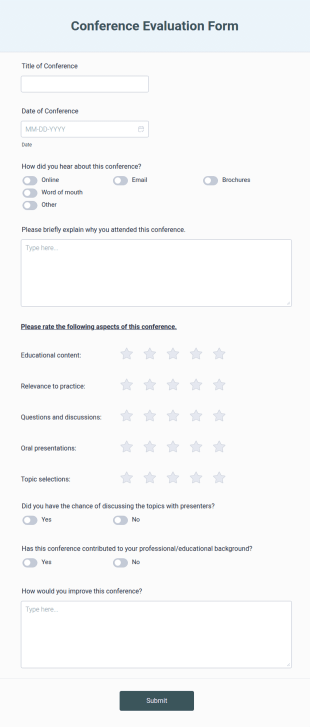 Conference Evaluation Form Template