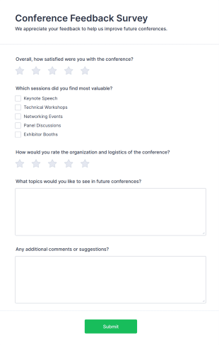 Conference Feedback Survey Form Template