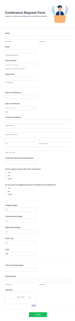 Conference Request Form Template
