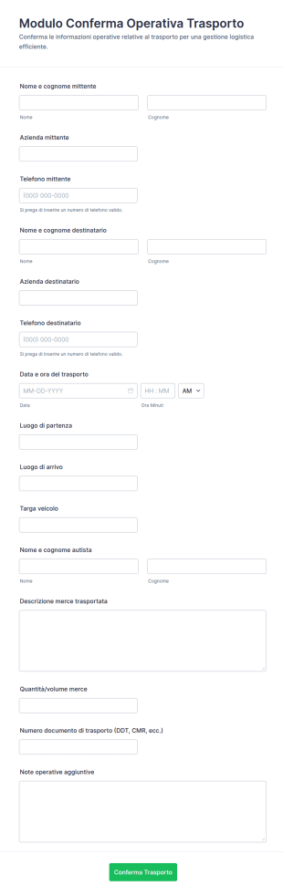 Conferma Trasporto Operativo