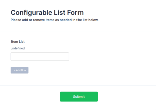 Configurable List Form Template