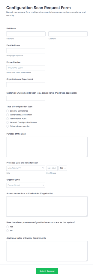Configuration Scan Request Form Template