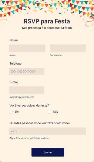 Confirmação De Presença Para Festas