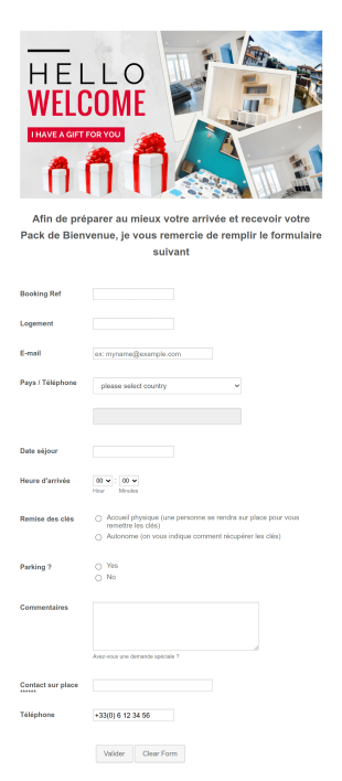 Confirmation De Réservation Form Template