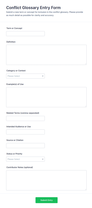 Conflict Glossary Entry Form Template