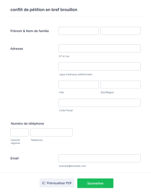 Conflit De Pétition En Bref Brouillon Form Template