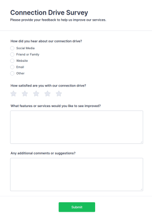 Connection Drive Survey Form Template