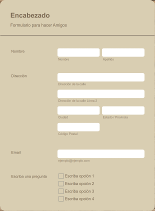 Conocer Amigos Form Template