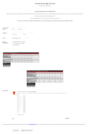 Conseil École, Mgr De Laval (Journée Du Chandail Orange)