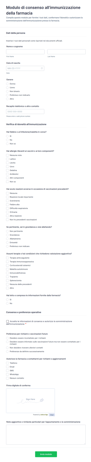 Consenso Di Immunizzazione Farmacia CPESN