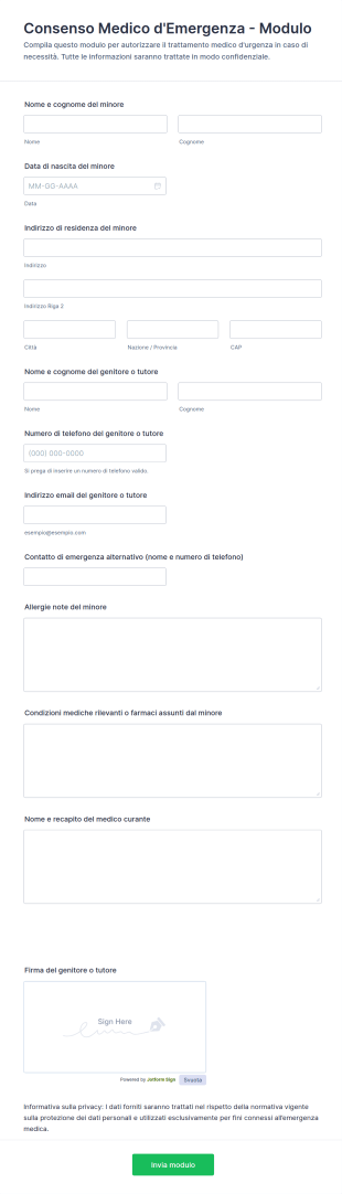 Consenso Medico D'Emergenza Modulo