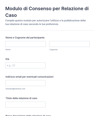 Consenso Per Segnalazione Di Caso Waiver