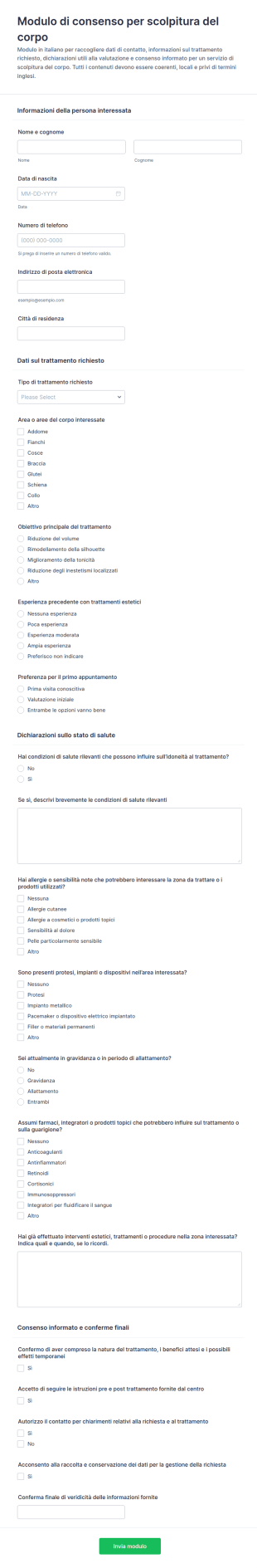 Consenso Per Trattamento Modellante Del Corpo Waiver