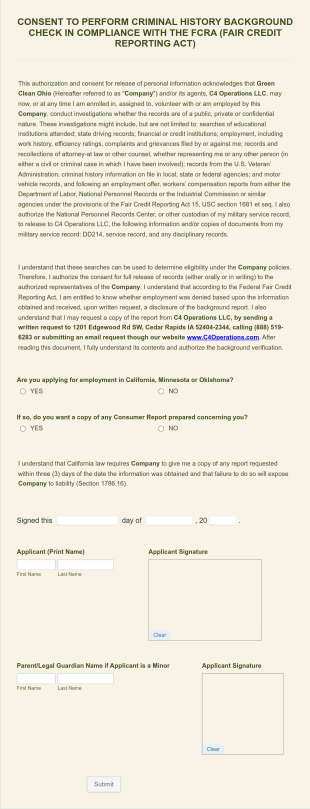 Consent Form Background Check Form Template
