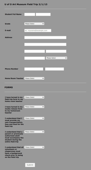 Field Trip Consent Form Template