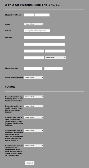 Field Trip Consent Form Template