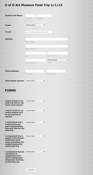 Field Trip Consent Form Template