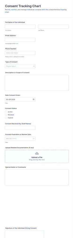 Consent Tracking Chart Form Template