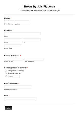 Consentimiento De Microblading Form Template