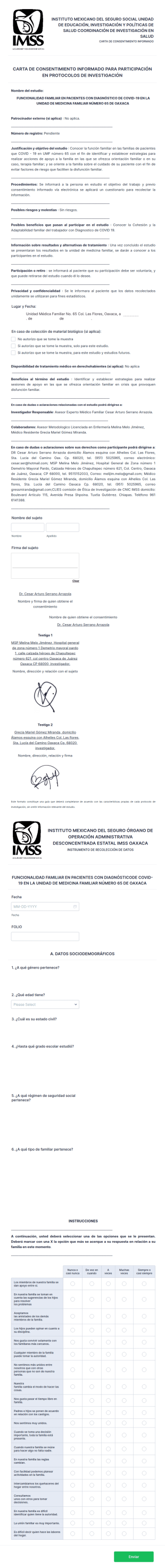 Consentimiento Informado / Cuestionario