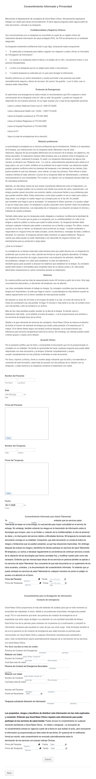 CONSENTIMIENTO INFORMADO Y PRIVACIDAD