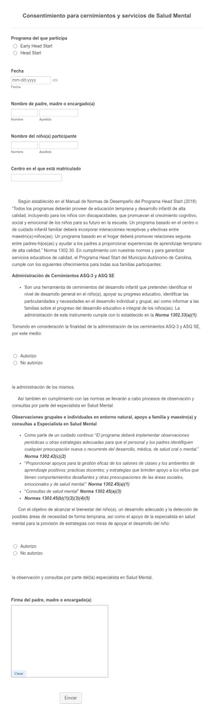Consentimiento Para Cernimientos ASQ Y Servicios De Salud Mental
