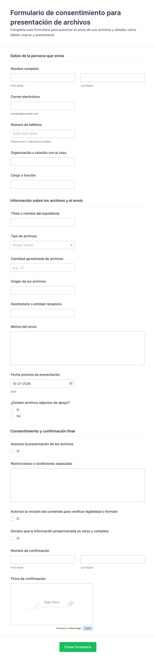 Consentimiento Para La Entrega De Archivos Waiver