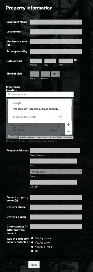 Conservation Easement Monitoring Report Form Template