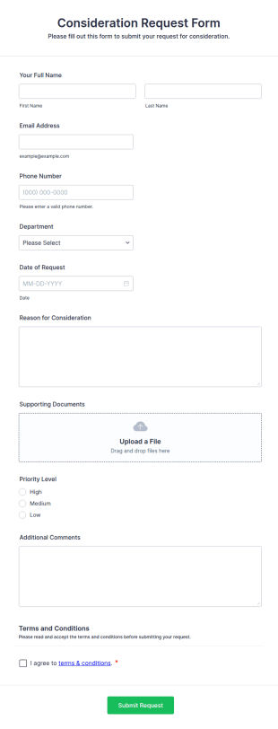 Consideration Request Form Template