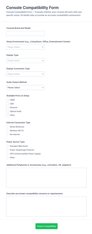 Console Compatibility Form Template