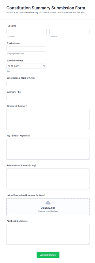 Constitution Summary Submission Form Template