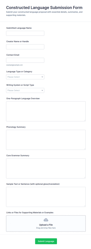 Constructed Language Submission Form Template