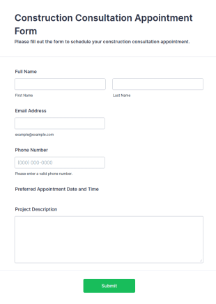 Construction Consultation Appointment Form Template