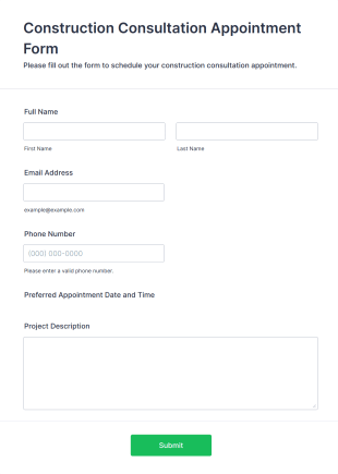 Construction Consultation Appointment Form Template