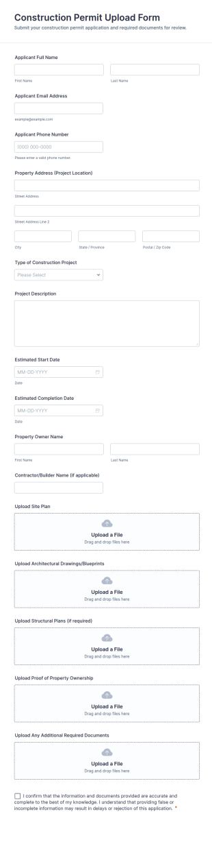 Construction Permit Upload Form Template