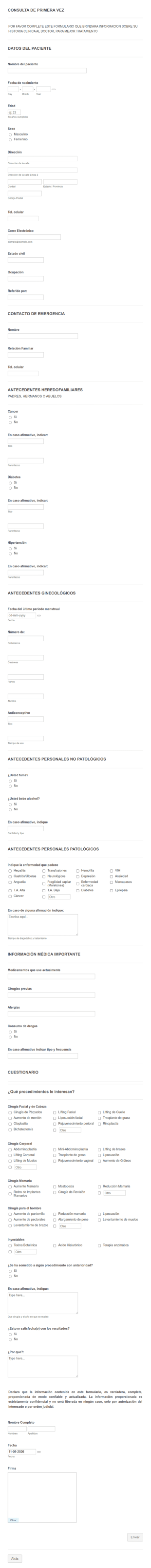 Consulta De Primera Vez