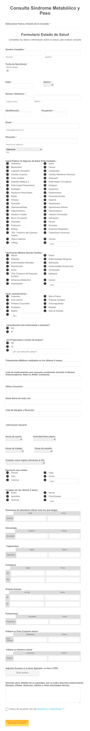 Consulta Síndrome Metabólico Y Peso