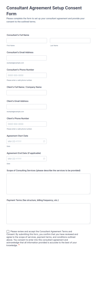 Consultant Agreement Setup Consent Form Template