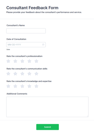 Consultant Feedback Form Template