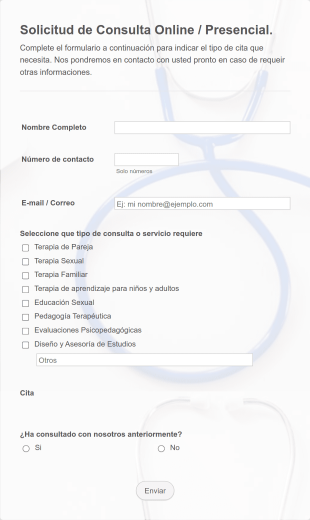 Consultas Online / Presencial Form Template