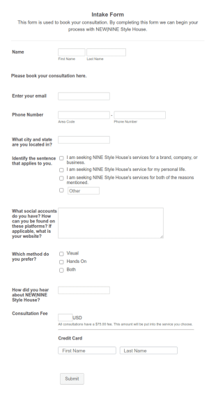 Consultation Questionnaire Form Template